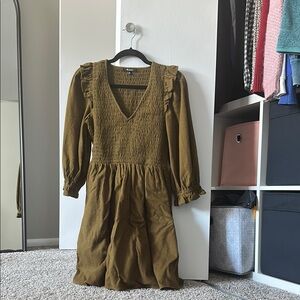 Madewell Longsleeve Olive Green Dress